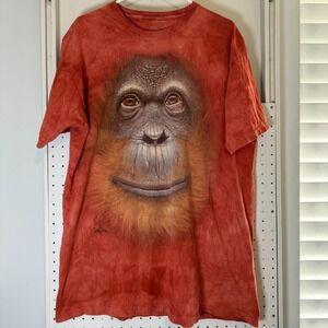 The Mountain T-Shirt Men's Size XL Big Face Orangutan Graphic Casual Tee - *Hole